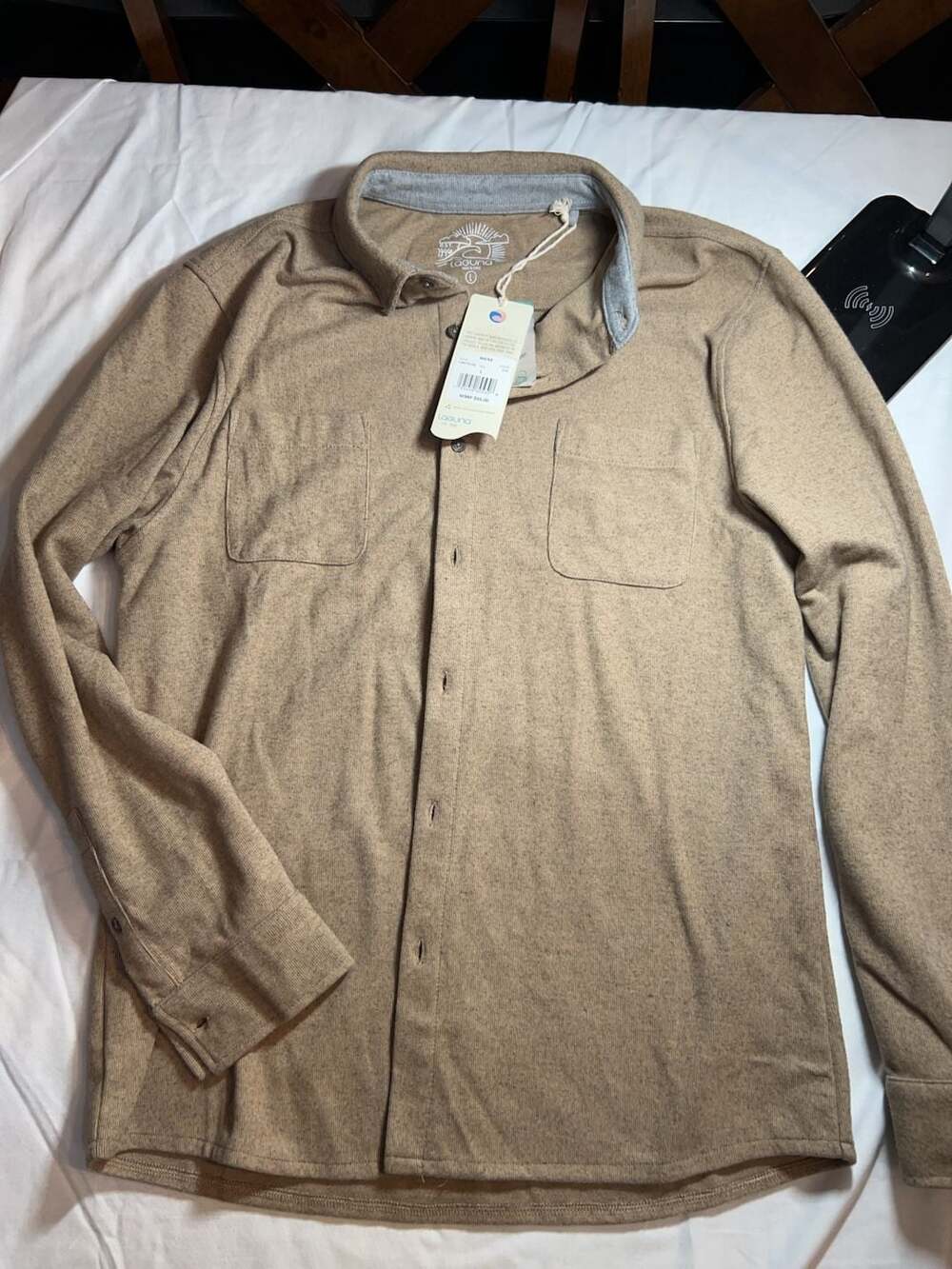 Laguna Men's Button Up Shirt Size L Tan LSMT4100